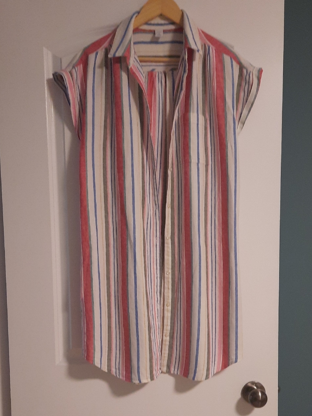 Old Navy Striped Tank Dress in White, Blue, Red & Green
